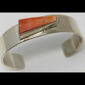 Stuingston Navajo artist signed sterling bracelet